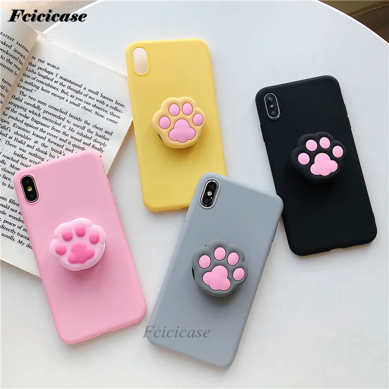 Cat Paw Soft Phone Чехол для Iphone 11 Pro Max 6 7 8 Plus X XR XS SE 2020 Держатель крышки Samsung S8 S9 S10