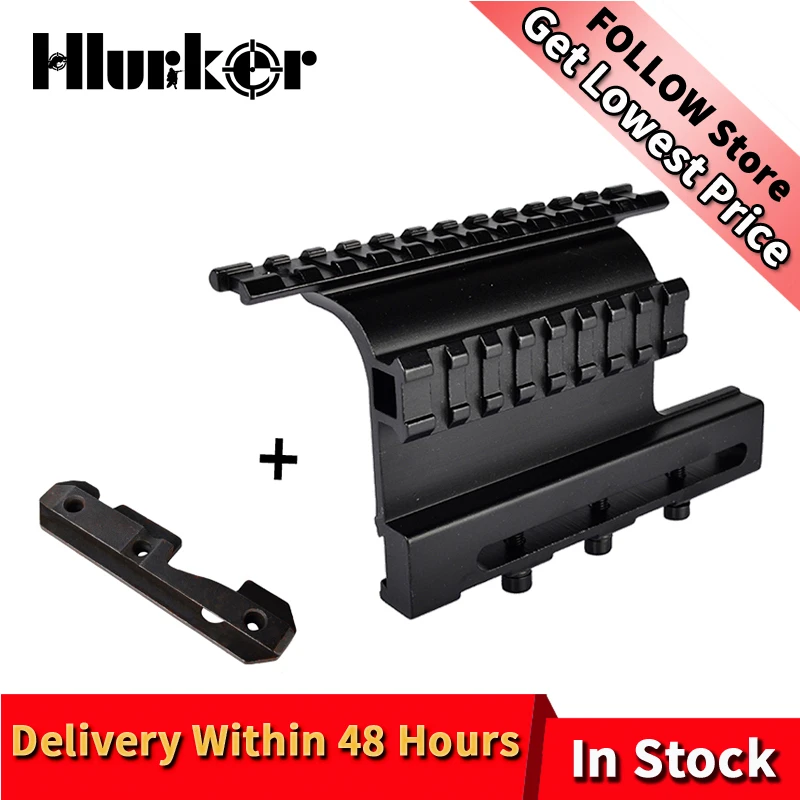 

Hlurker Tactical Hunting Airsoft Accossories AK Double Picatinny Rail Side Scope Sight Mount System Screw Style For AK 47 / 74
