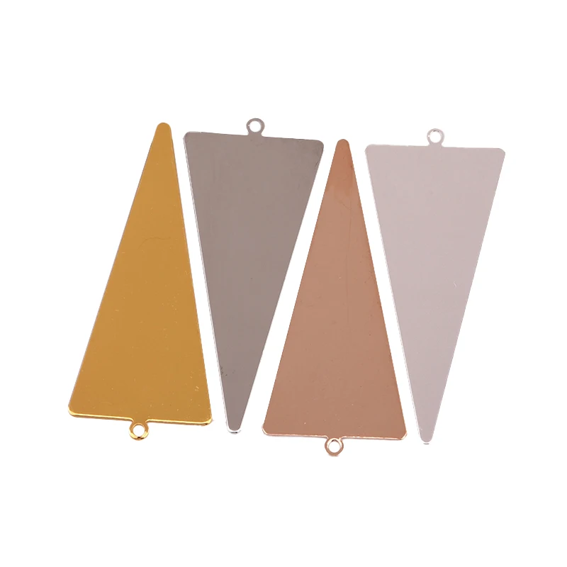

10 шт. геометрические формы одиночные подвесные длинные треугольные глянцевые Медные Серьги Подвески компоненты для ювелирных изделий