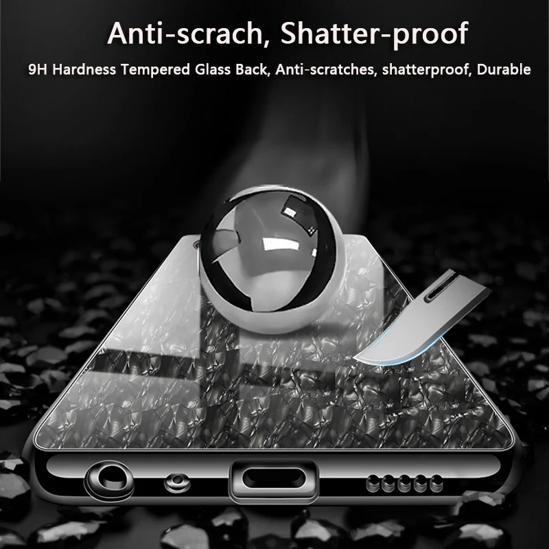 UPaitou Luxury Tempered Glass Case for OPPO A3 A3S A1 AX5 A9 A9X F11 F5 Youth F9 Pro Silicone Bumper Shockproof Cover |