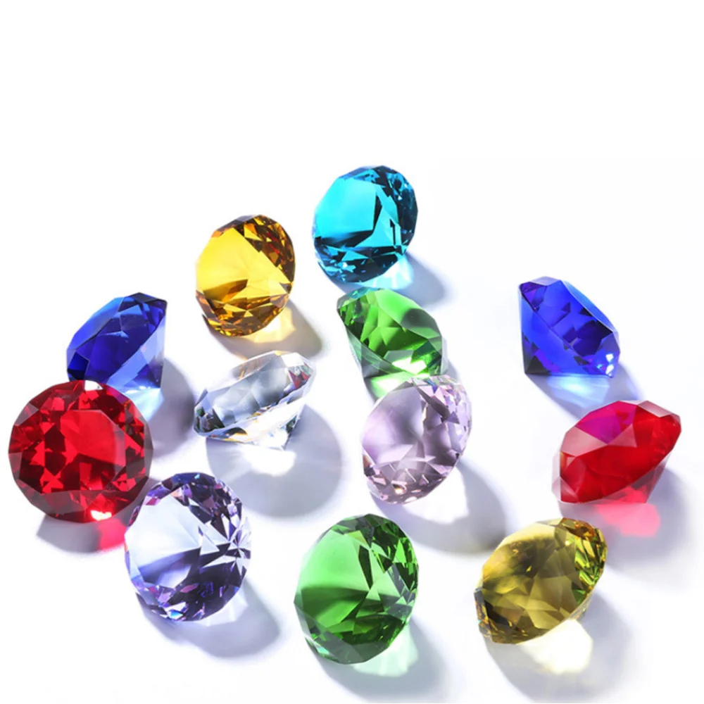 

60mm Crystal Diamonds Craft Decorative Diamond Ornament for Wedding Home Bridal Shower (Blue)