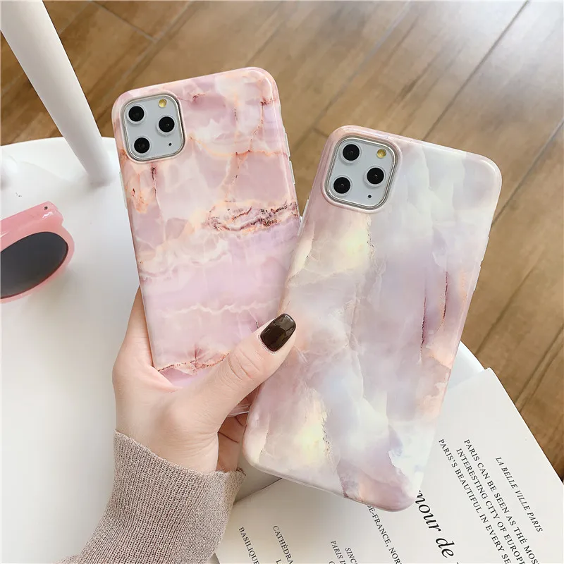 Smooth Soft IMD Marble Case For iphone 11 Pro Max Back Cover X XS XR 6 S 6S 7 8 Plus Silicone Phone Coque Capa |