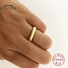 Женское кольцо CANNER из стерлингового серебра 925 пробы, популярное минималистичное витое кольцо золотого цвета, женское Ювелирное Украшение