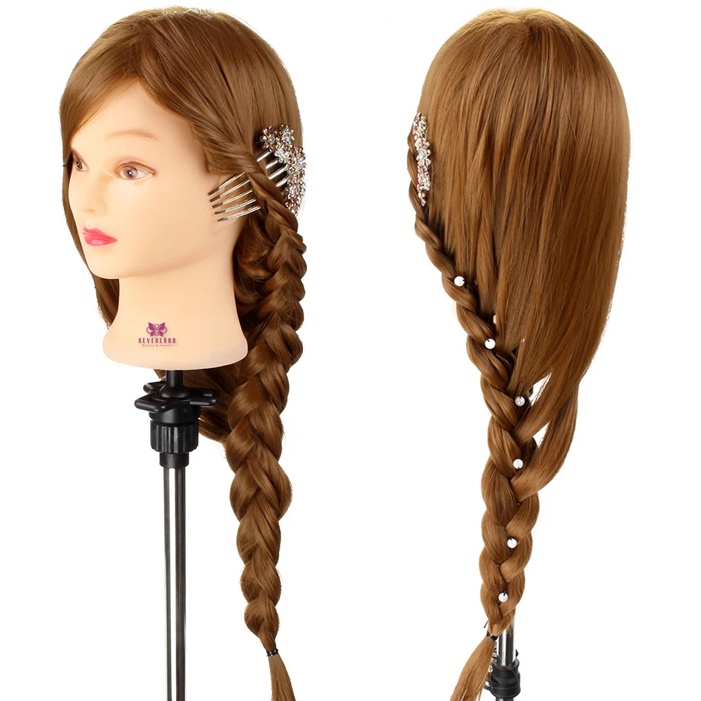 Голова манекен из коричневого волокна 26 '' тренировочная голова с держателем