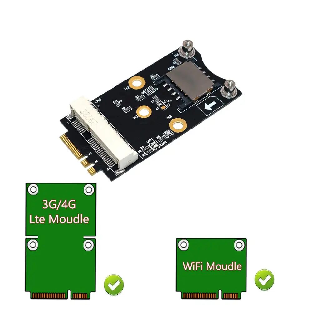 Мини-адаптер PCI-E для M.2(NGFF) адаптер A/E с слотом SIM-карты модуля Wi-Fi/WWAN/LTE | Компьютеры