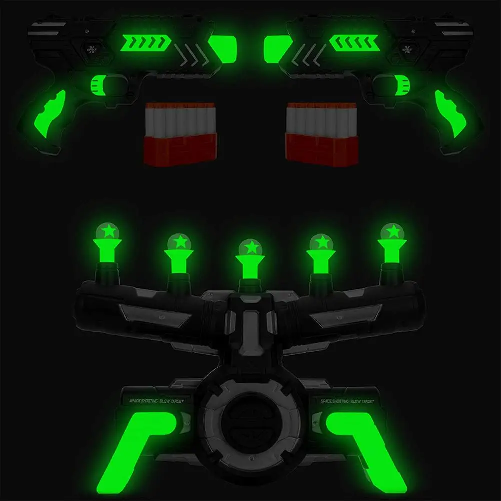 Светится в темноте стрельба игры пена Дротика бластеры плавающая мишень набор с