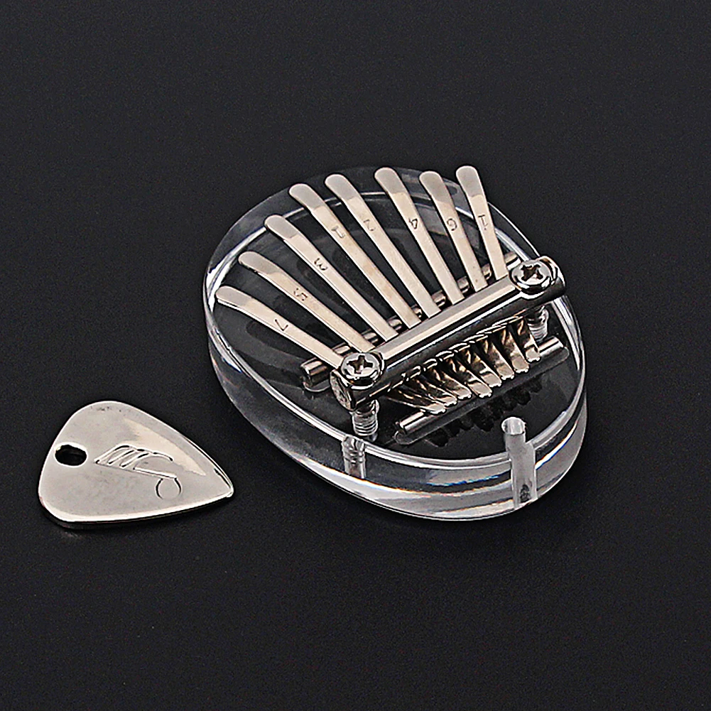 Калимба мини 8 клавиш африканская прозрачная пальчиковая пианино музыкальный