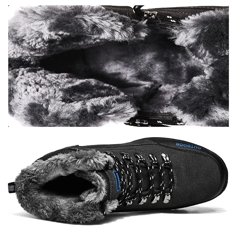 2020 новые зимние теплые мужские ботинки с высоким берцем на меху модные бархатные