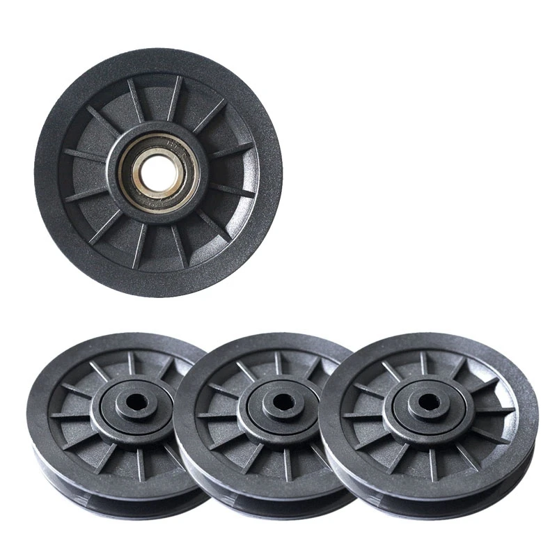 

4 Pcs Universal 105mm Diameter Wearproof Bearing Pulley Wheel Cable Gym Fitness Equipment Part
