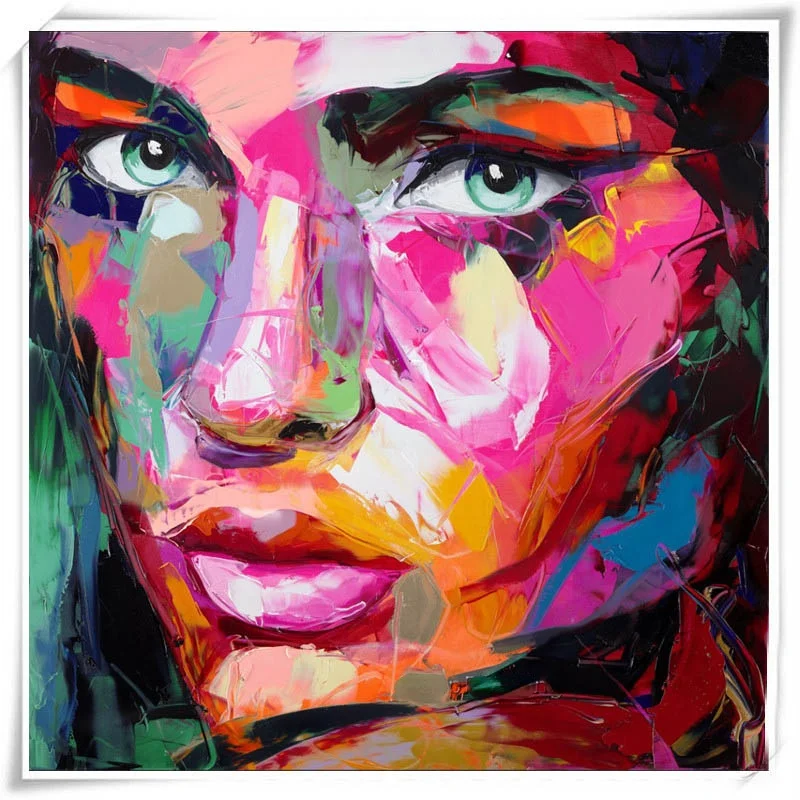 

No Framed Hand Painted Oil Painting On Canvas Wall Art Face On Francoise Nielly Pictures For Room Heavy Texture Palette Knife f