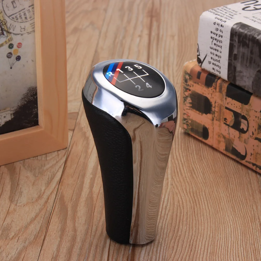 Автомобиль 5 Скорость 6 из искусственной кожи хромированный ручной Шестерни