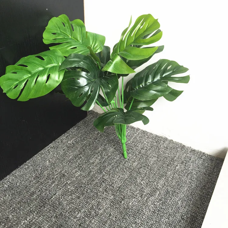 12 вилок/букет искусственные растения зеленые листья в форме Панциря Черепахи