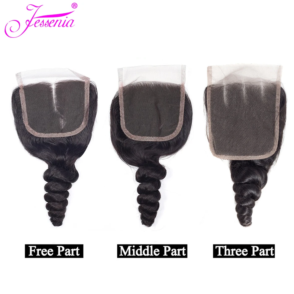 Бразильские свободные волны 4 пучки с закрытием кружева человеческие волосы remy