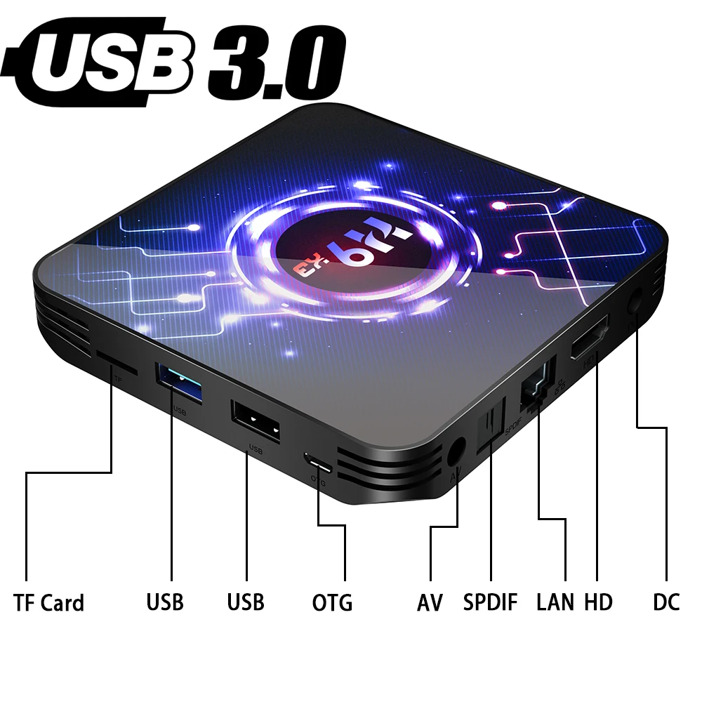ТВ приставка Amlogic S905X3 на Android 9 0 8K 4K 4 ГБ 64 32 UltraHD HDR H9 X3 1000 м Wi Fi очень быстрая Youtube