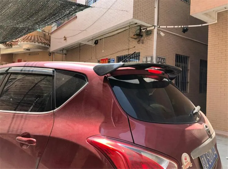 Для углеродного волокна спойлер на крыше Nissan Versa Tiida AE стиль спойлер для Заднего ветрового стекла Nissan Pulsar задний для хэтчбека губы хвост крыло 11-17