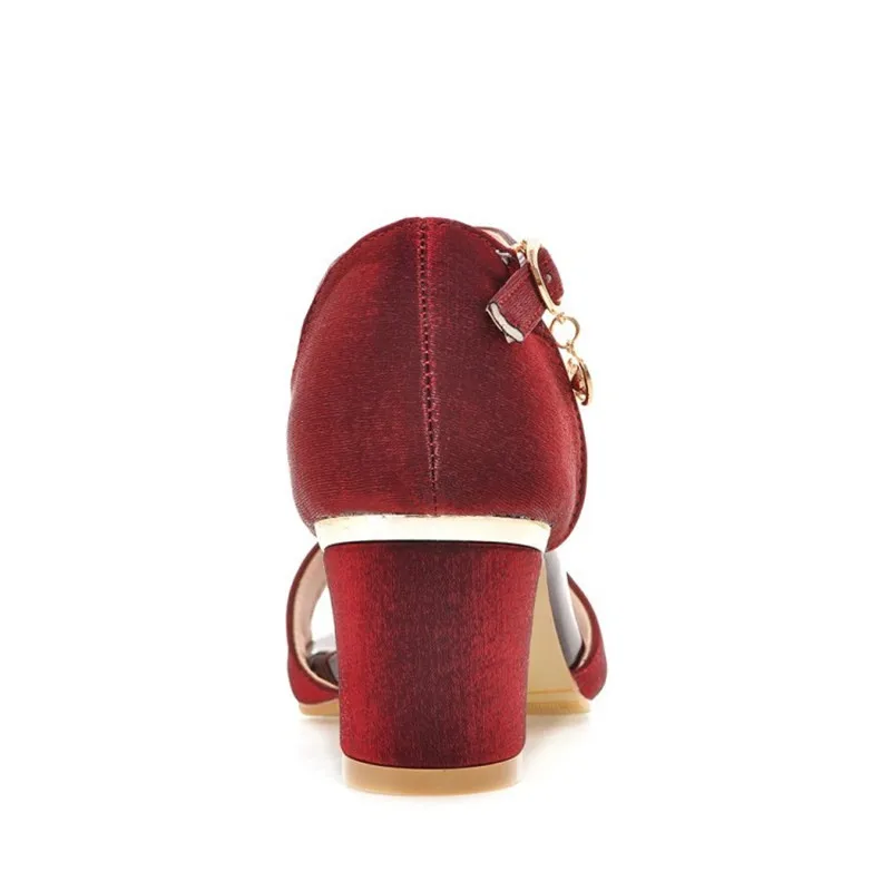 Женские сандалии с открытым носком Босоножки на высоком каблуке (6 см) туфли Туфли