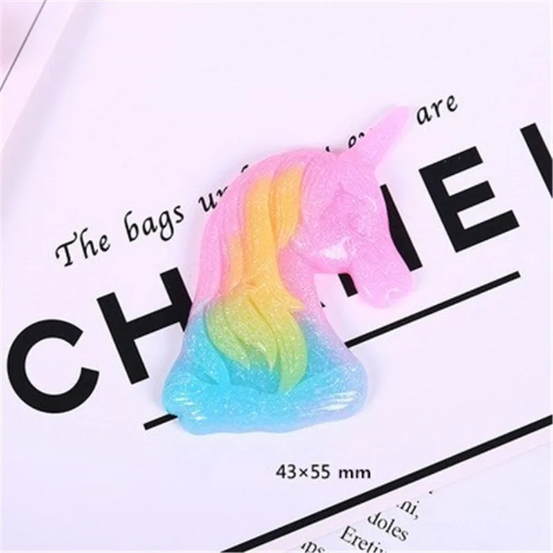 10 шт. наполнитель в виде единорога звезды Луны для прозрачной/пушистой грязи