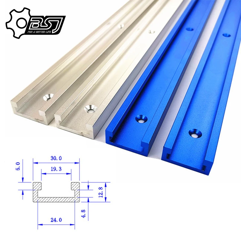 

100-500mm Woodworking T-slot Miter Track Aluminum Alloy T-Track Miter Gauge Track Slot for Wood working Workbench Tools