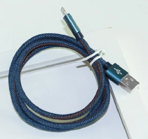 Blue Denim USB Cable 1m 2m For iPhone/Micro/Type C Fast Charge Cable Cowboy Style Data Cable ChargingFor iPhone Sumsang Xiaomi Redmi - Цвет: Blue