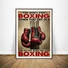 Красные боксерские перчатки в стиле ретро, вертикальная настенная Художественная печать, Постер, подарок другу, цитата, вдохновляющая Картина на холсте, картина для спальни
