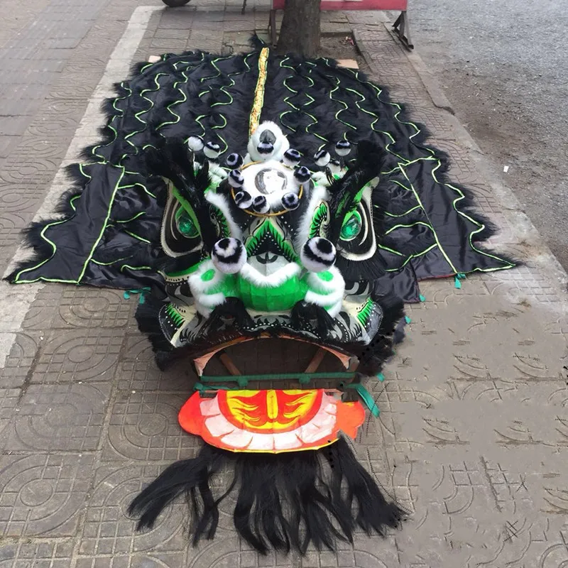 Южно Танцевальный Костюм Льва два взрослых льва наряд для танцев шерсть ручная