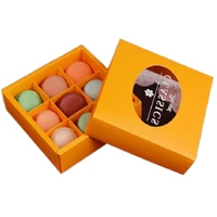 14144 5cm kraft paper chocolate macaroon box hold 9 pcs cracker box packaging 200pcs