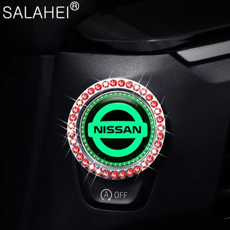 

For Nissan Logo Nismo Tiida Teana Skyline Juke X-trail Almera Sunny Qashqai March Livina One-click Diamond Crystal Button Decals