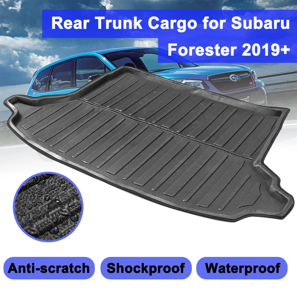 

Для Subaru Forester 2019 + Автомобильная подкладка для багажника, поднос для багажника, напольный коврик, поднос для ковра, водонепроницаемый коврик ...