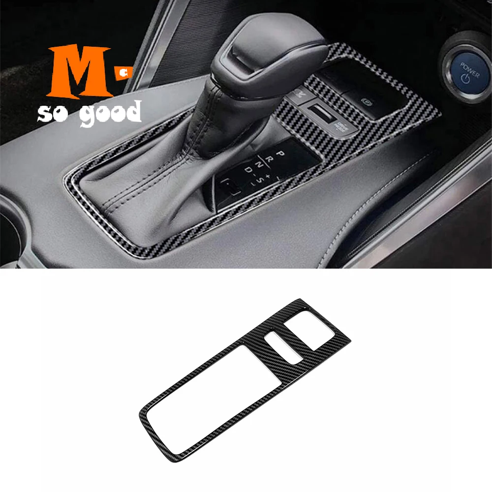 

LHD/RHD For Toyota Venza Harrier 2021 2022 Accessories Car Carbon Interior gear shift level panel decor styling sticker Cover