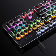 Newest Wired Mechanical Keyboard 104 Keys Auto Switch Shaft Punk Keyboard LED Backlight Professional Computer Gaming Keyboard