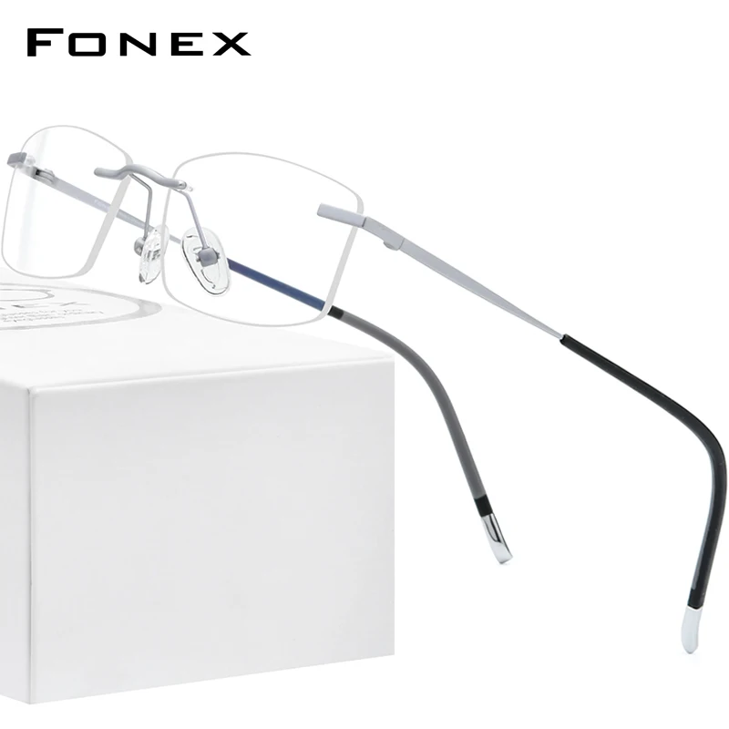 FONEX Мужские и женские титановые очки без оправы новинка 2021 квадратная оправа для