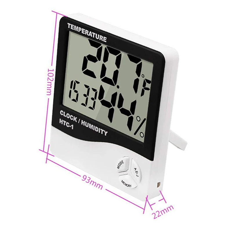 indoor and outdoor electronic digital thermometer and hygrometer wall mounted or standing with alarm clock function free global shipping