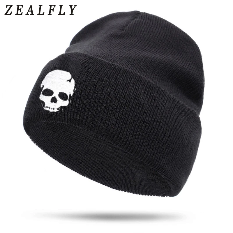 Вышивка логотип черепа мужские зимние шапки повседневные брендовые хип хоп