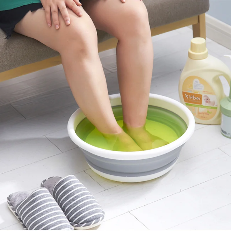 Складная круглая силиконовая раковина для посуды овощей умывальник домашнего