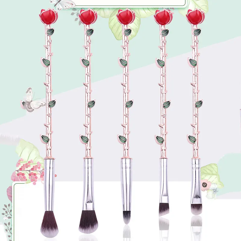 Горячая Распродажа розовые кисти для макияжа набор кистей расческа основы пудра