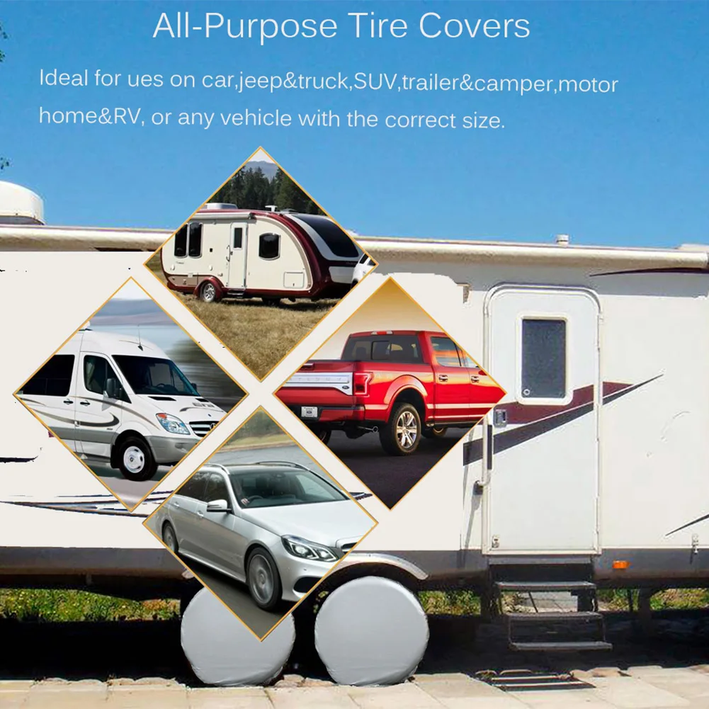 

2019 Hot 4pcs Tire Cover Waterproof Coating Dustproof Tire Sun Protectors for RV SUV Cars N66