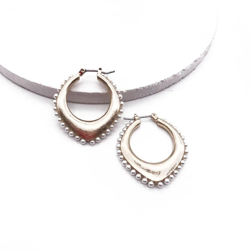 Стразы серьга геометрической формы женский подарок для вечеринки жемчужный