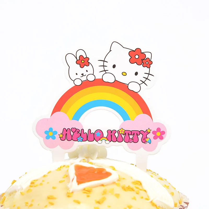 6 10 шт./лот бумажный мультяшный воздушный шар Hello Kitty Медведь Свинья с днем рождения кекс Топпер детский душ принадлежности для юбилейной вечеринки - Цвет: 6