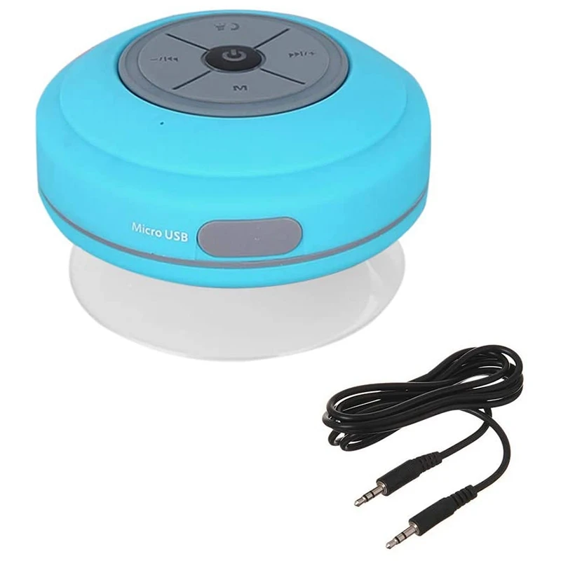 

Светодиодный Bluetooth-динамик для ванной и душа, водонепроницаемый портативный беспроводной динамик круглой формы, перезаряжаемый