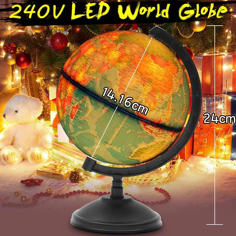 

Светодиодный глобус, модель глобуса, Карта мира, география, обучающая игрушка с подставкой для школьного класса, учебные пособия, студенты, ...