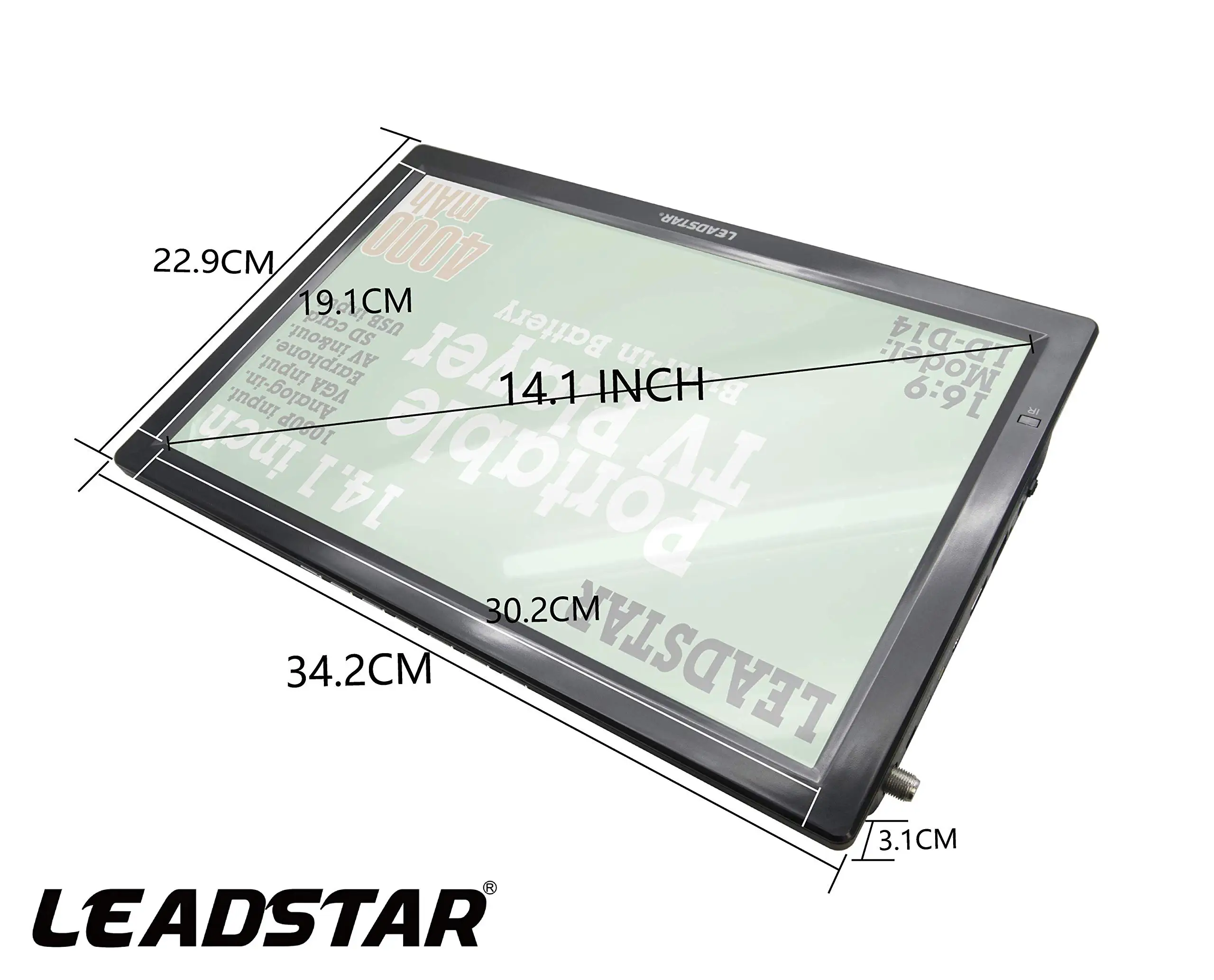 14-дюймовый портативный широкоформатный светодиодный Телевизор с Hdmi Vga Mmc Fm слотом