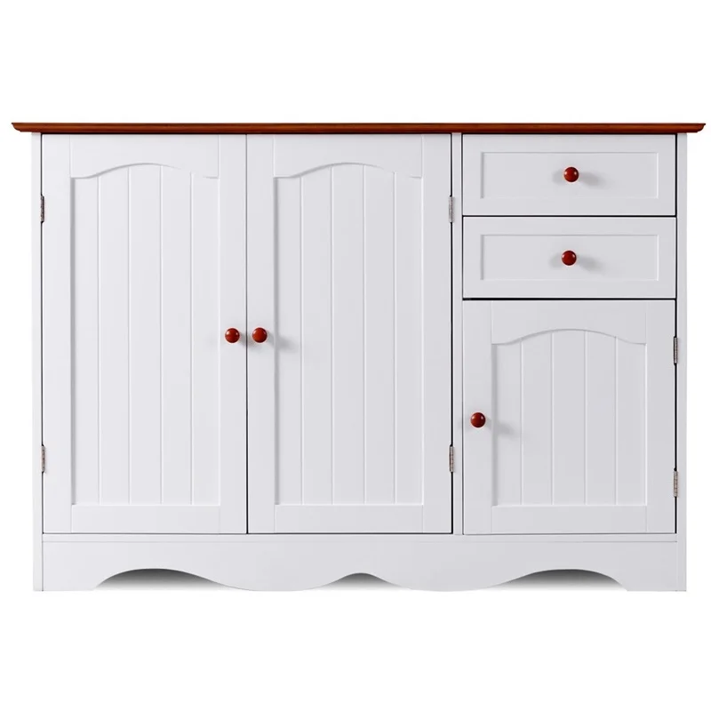 Европейский Простой буфет шкаф для хранения кухонный сервант с 2 ящиками крепкий
