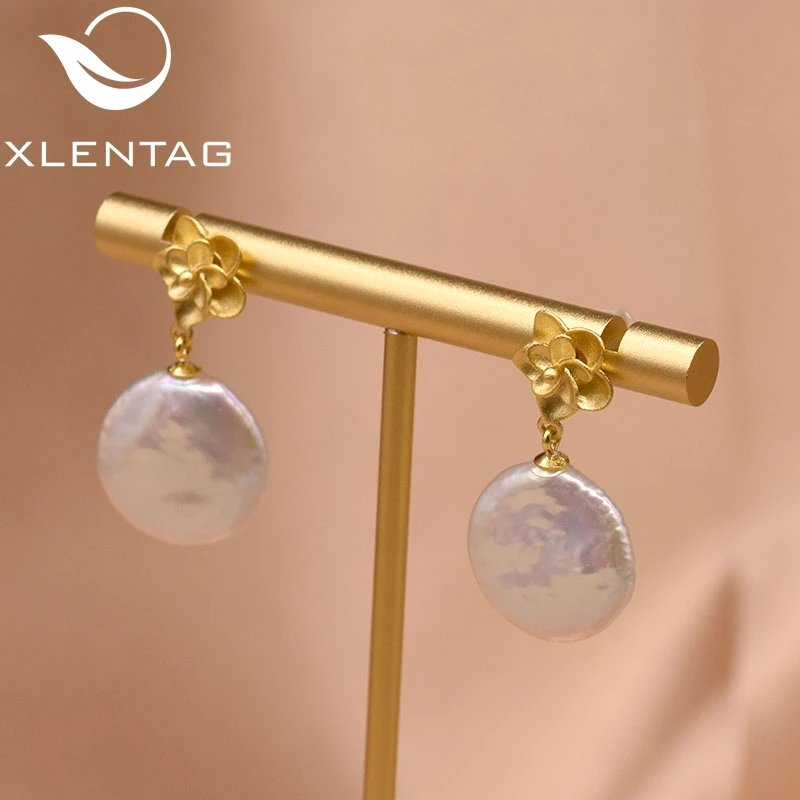 Женские Висячие серьги XlentAg из натурального круглого жемчуга в стиле барокко с