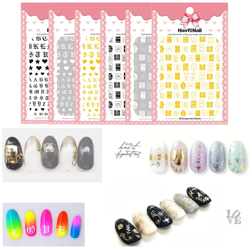 Наклейки для ногтей японская серия наклейки логотип символ украшение советы