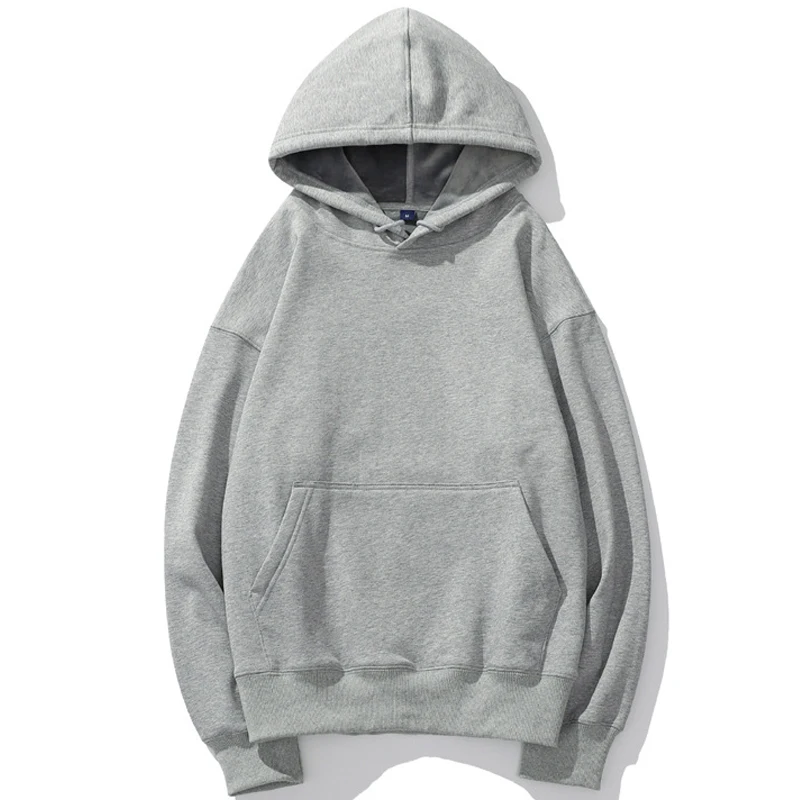 

Men's Fleece Hoodies Autumn Winter Hip Hop Hoodie Pullover Men Solid Color Hoodies Sweatshirt Male The Screw Thread Cuff Hoodies
