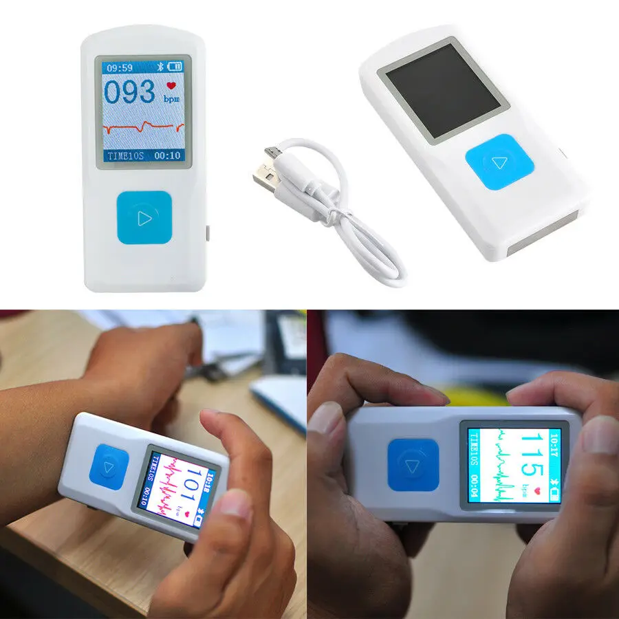 Портативный Bluetooth ЭКГ-аппарат PM10 USB Перезаряжаемый монитор ЭКГ портативный