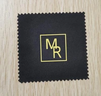 customise logo 500 pcs 88cm black jewelry polishing cleaning cloth printed with shiny gold logo individually wrapped packaging
