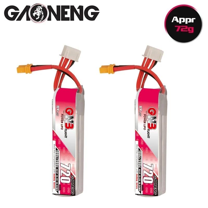 1-10 Uds GAONENG GNB 720mAh 4S 100C 15,2 V HV XT30 macho Lipo conector de bater&iacute;a para RC Dron de carreras con visi&oacute;n en primera persona Tinywhoop Kit de Marco-0
