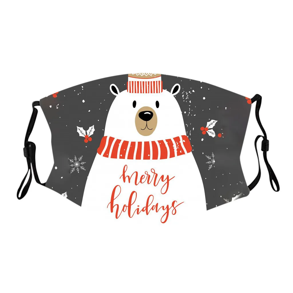 

1pc Face Mask Child Christmas Fabric Facial Mask Print Breathable Reusable Washable Protective Mouth Caps Washable Fast Shipping