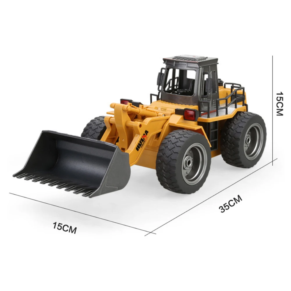 HUINA 1/18 RC Truck Bulldozer Car Alloy Tractor Model 2.4G Radio Controlled Car Engineering Cars Excavator Toys For Boys kid enlarge